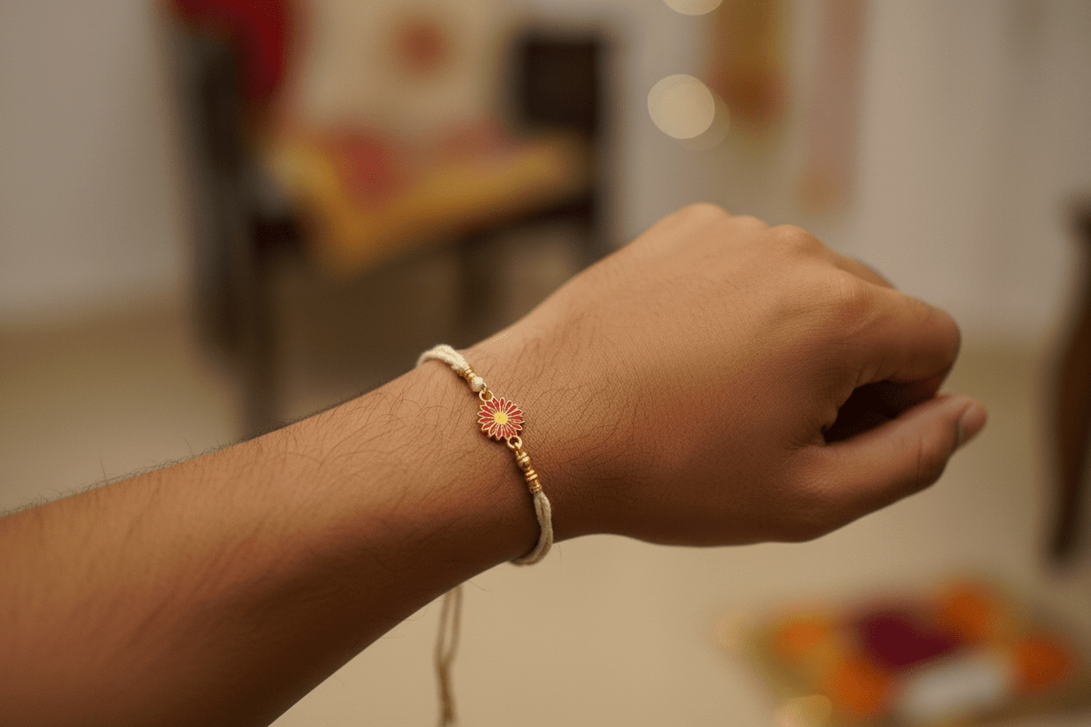 Daisy Charm Rakhi — Wildflower Handmade Rakhi - MoksaeDaisy Charm Rakhi — Wildflower Handmade Rakhi