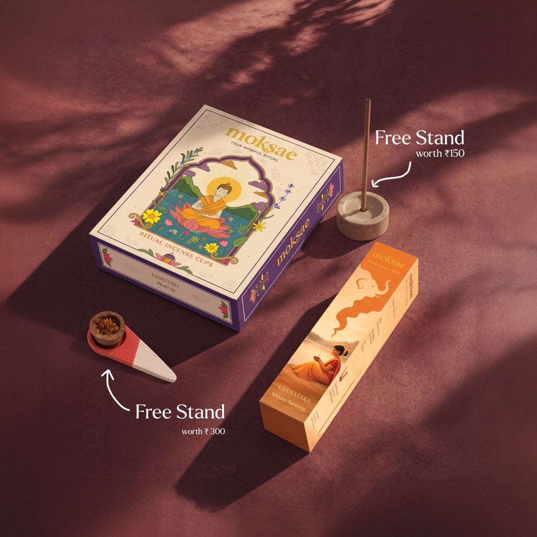 Sandalwood, Lemongrass & Patchouli Bambooless Incense | The Full Day Set - MoksaeSandalwood, Lemongrass & Patchouli Bambooless Incense | The Full Day Set