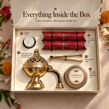 Moksae Sthira Pure Brass Dhuni Fumer & Frankincense Resin Gift Set
