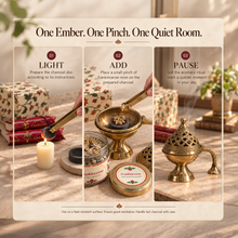 Moksae Sthira Pure Brass Dhuni Fumer & Frankincense Resin Gift Set