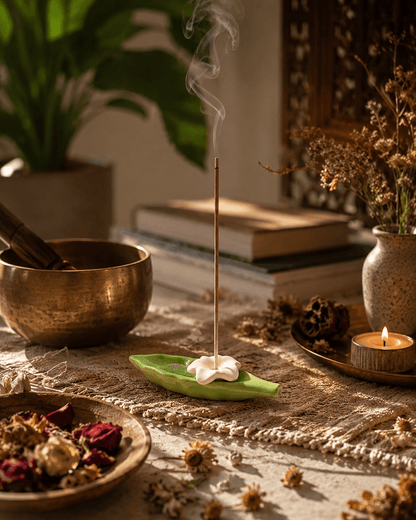 Ceramic Leaf Incense Holder - MoksaeCeramic Leaf Incense Holder