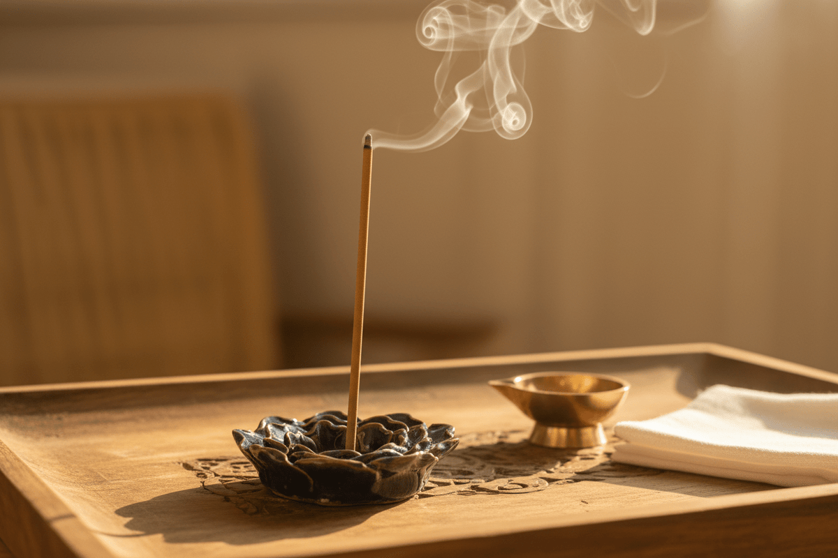Ceramic Lotus Incense Holder — Cobalt Blue - MoksaeCeramic Lotus Incense Holder — Cobalt Blue