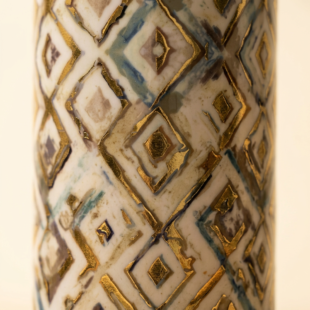 Cinematic macro of the bottle’s geometric gold-toned design