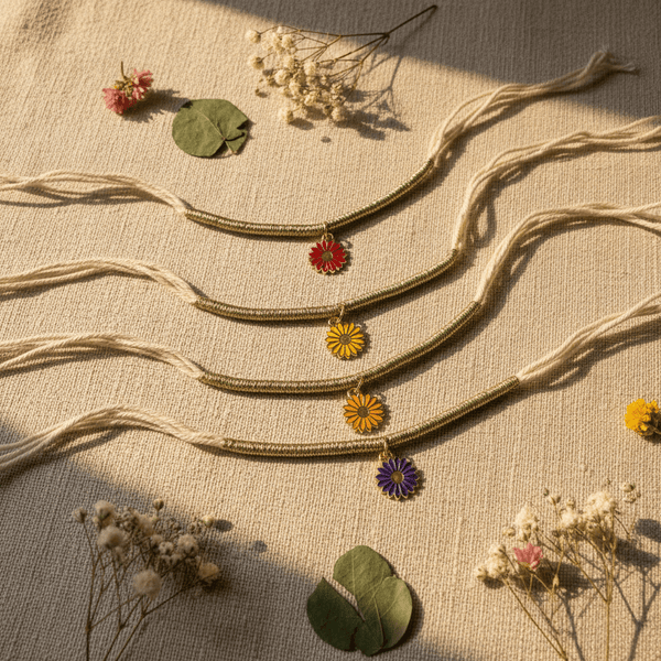 Daisy Charm Rakhi — Wildflower Handmade Rakhi