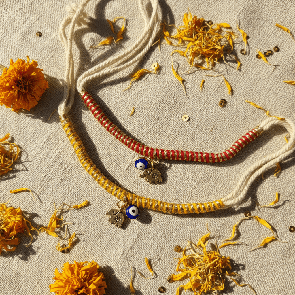 Double Charm Protection Rakhi - MoksaeDouble Charm Protection Rakhi