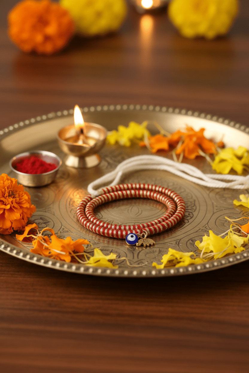 Double Charm Protection Rakhi - MoksaeDouble Charm Protection Rakhi