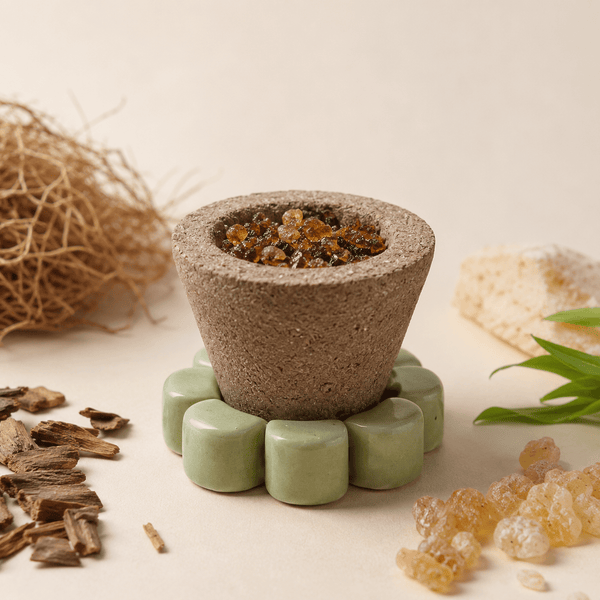 Havan Cup Stand – Ceramic Flower Base