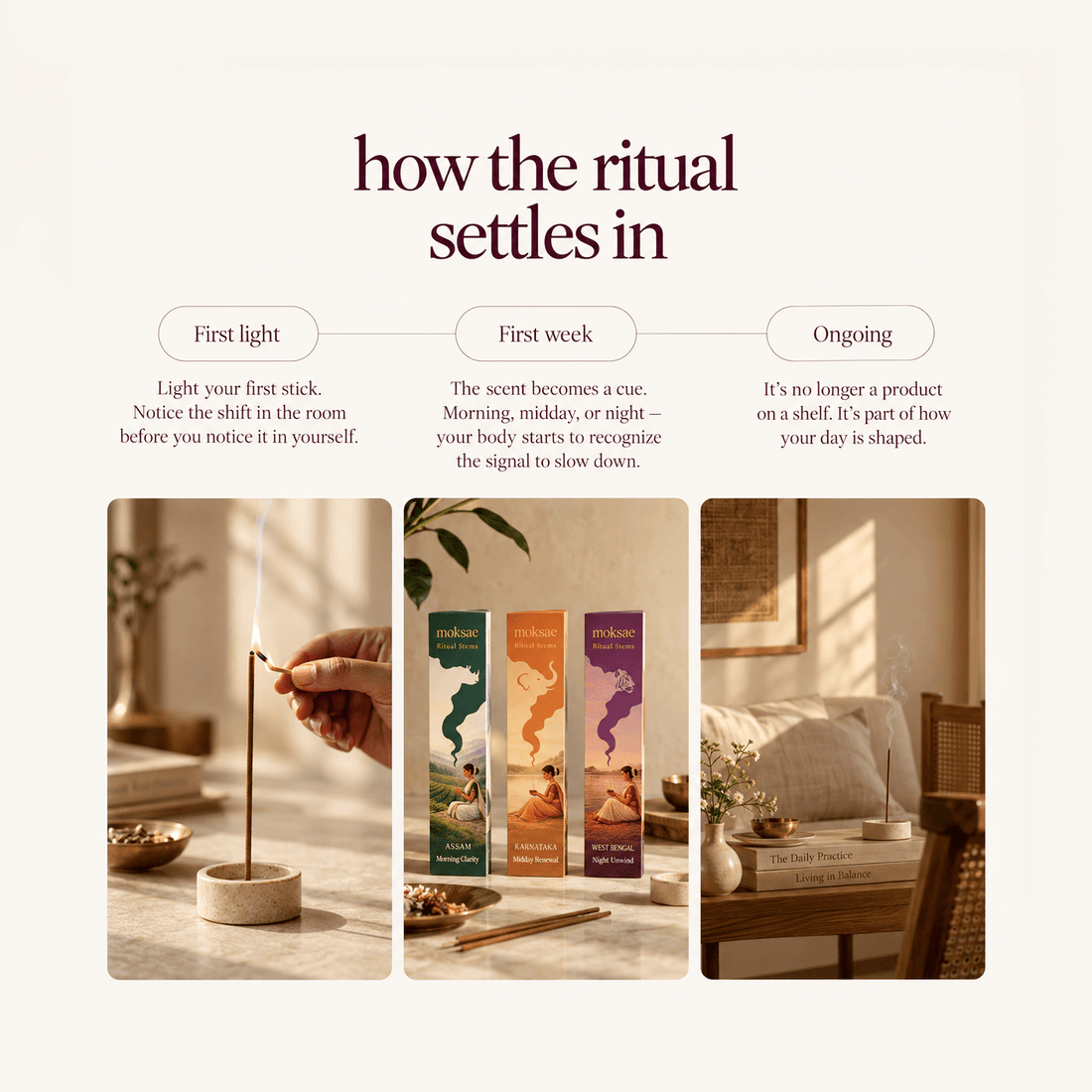 Sandalwood & Lavender Bambooless Incense | The Slow Down Set - MoksaeSandalwood & Lavender Bambooless Incense | The Slow Down Set