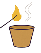 Light the rim and let smoke clear