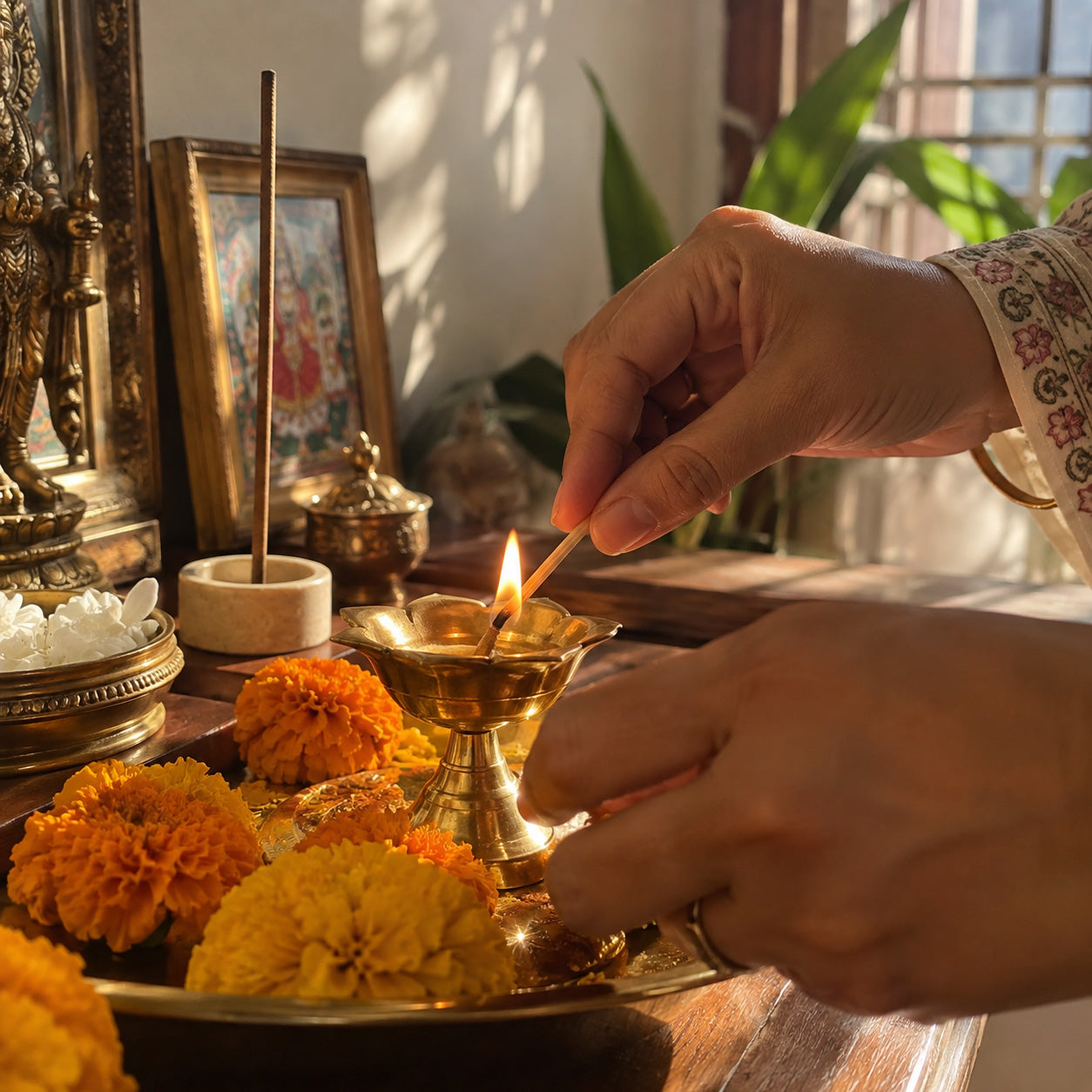 Preparing the Diya