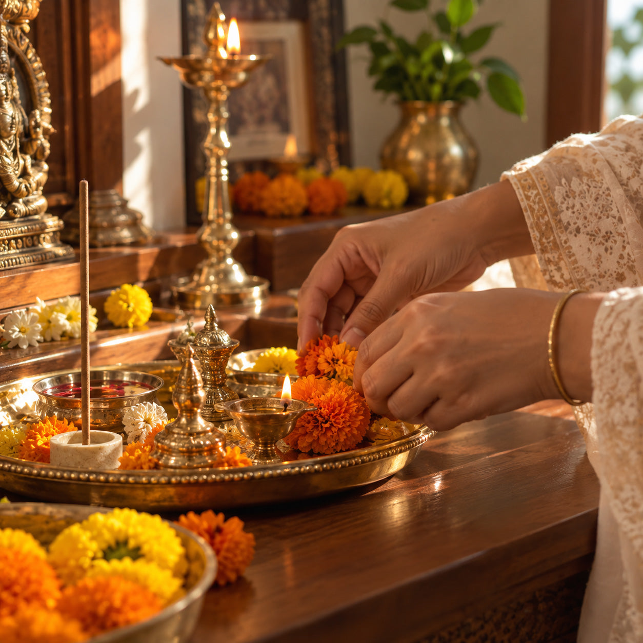 Arranging the Pooja